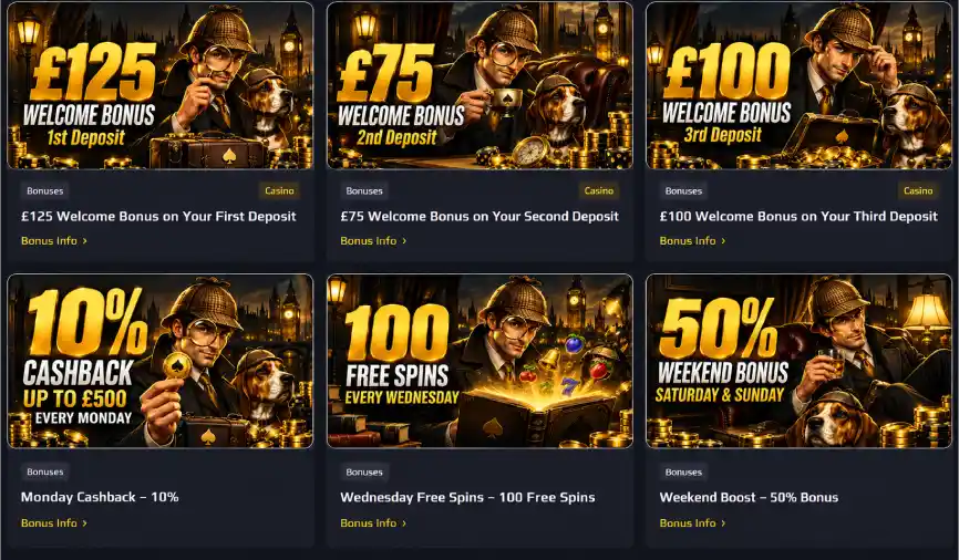 sherluck casino all bonuses